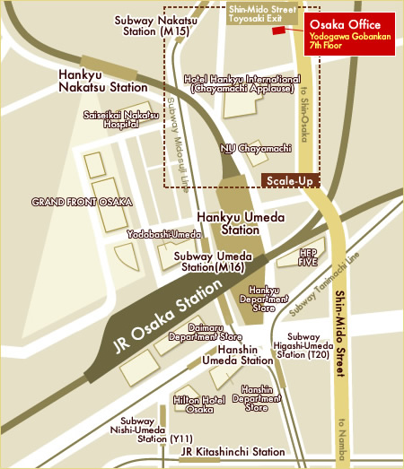 Osaka Office Zoom-Out Map