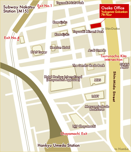 Osaka Office Zoom-In Map